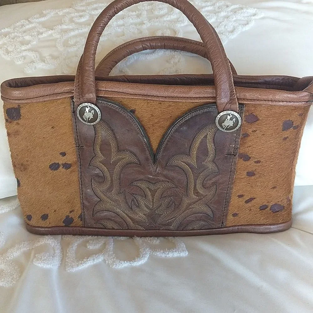 Vintage Recycle Cowboy Boot Purse- Hair on hide🐎 - Picture 15 of 15
